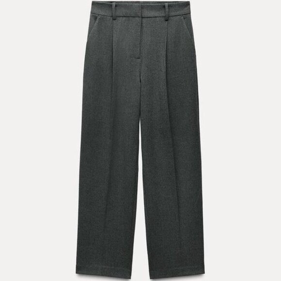 NWT ZARA STRAIGHT CUT PLEATED PANTS - Picture 3 of 9